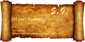 Stier Izmael névjegykártya